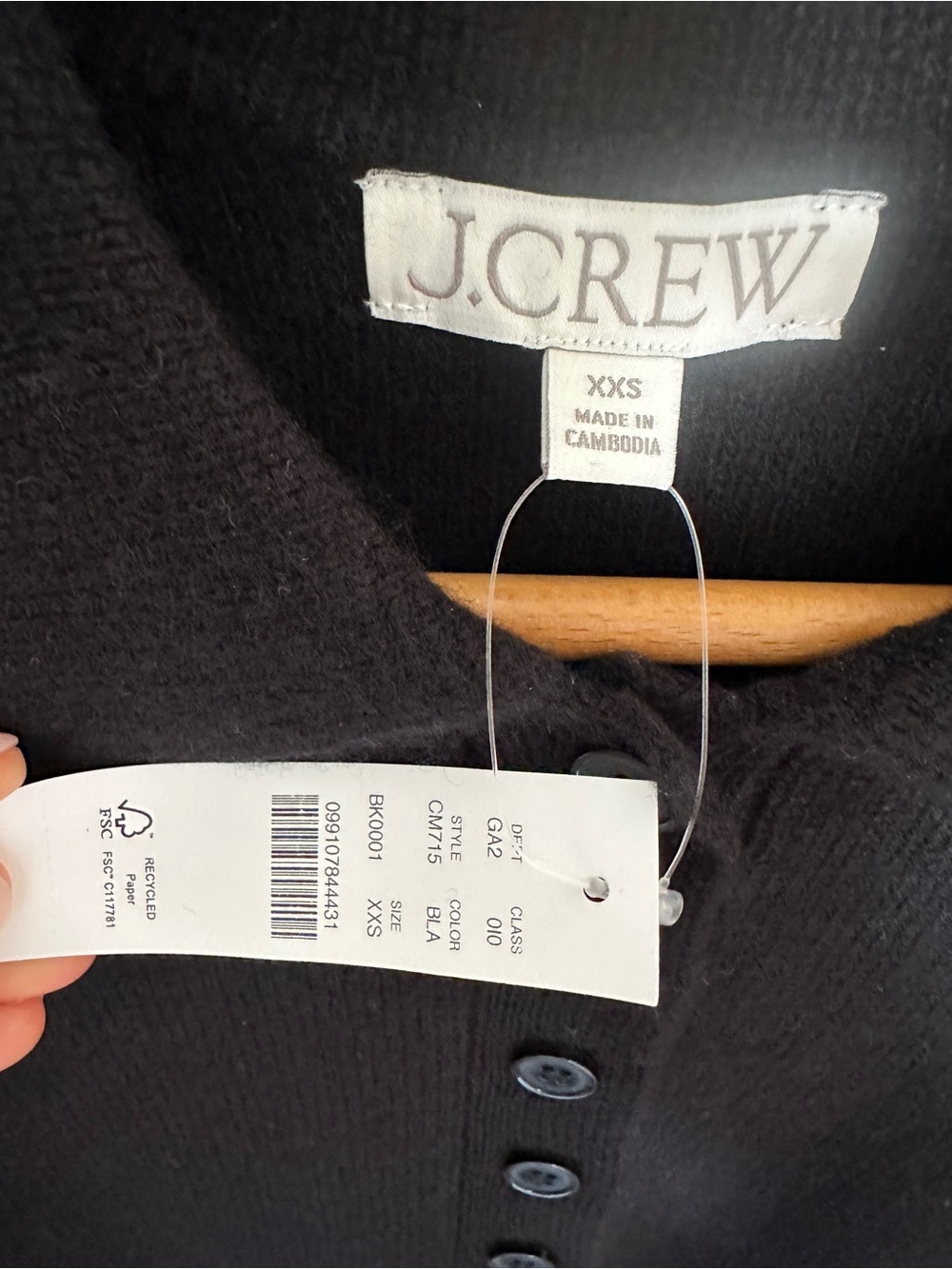 J.Crew Milano-Stitch Cinched-Waist Cardigan Sweater NWT Black XXS - Picture 3 of 9